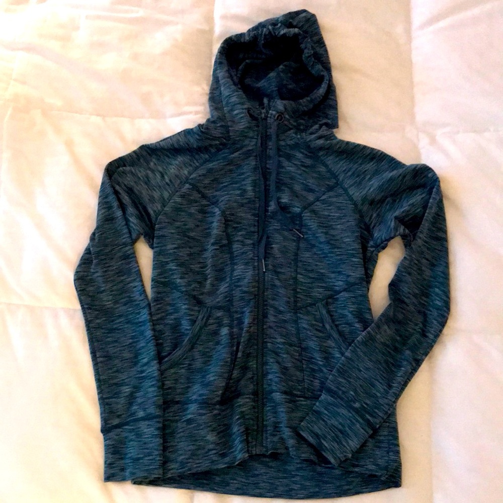 Full zip athletic jacket with hood